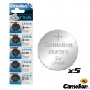 BATERIA LITHIUM 2025 3V 170MA CAMELION (5X)