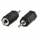 Enchufe JACK Macho Mono 2.5mm p/ JACK Hembra 3.5mm Mono