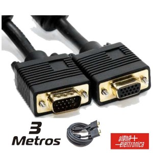 Cabo VGA Macho HD 15P / Fêmea HD 15P c/Filtro 3M BULK