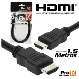 CABO HDMI MACHO / MACHO 1.2 PRETO 1.5M PROK