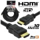 CABO HDMI DOURADO MACHO / MACHO 1.4 PRETO 10M PROK