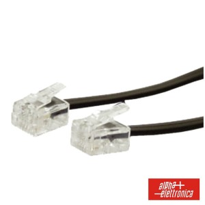 Cabo de Telefone 6P4C Preto 15M BULK