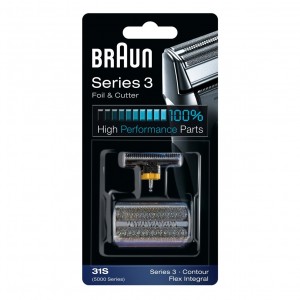 Combi Pack Braun 31S (Lâmina+Rede) 5000/6000 Series 3 Prateado