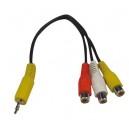 Cabo Stereo para RCA 15cm R/Y/W PAH