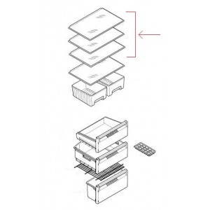 Prateleira de Vidro do Frigor&iacute;fico BALAY 3KFL7652