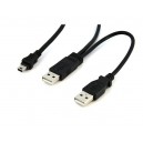 CABO USB-Y 2X TIPO A-MACHO / MINI-USB-MACHO (5 PINOS) 0,6M