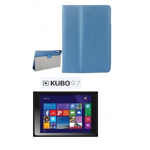 Capa Flip Cover Compativel Mitsai KUBO 9.7 Textura SILK AZUL