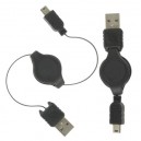 Cabo Mini Usb 5P - USB Retrátil 0.75M