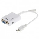 Cabo Adaptador Micro USB VGA + Cabo Audio
