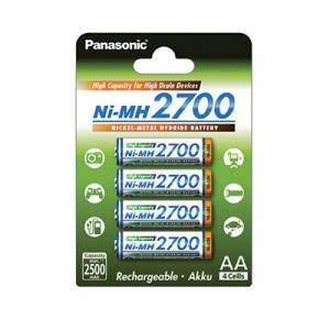 Pilha recarregavel R6 2700mAh (Blister 4) Panasonic