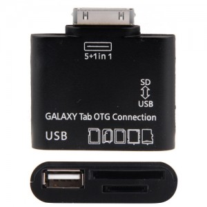 Adaptador 5 en 1 OTG Compatible Samsung Galaxy Tab P3100 / P5100 / P6200 / P6800 / P7100 /P7300 /P7500 /N5100 / N8000