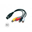 CABO DIN 5P MACHO / 4RCA ÁUDIO 0.2M