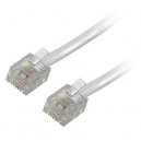 Cabo Telefone 6V/4C RJ11 Macho/Macho 2mt - Branco