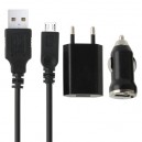 Carregador Universal 3 em 1 (Carregador + cabo micro-usb + Carregador isqueiro)