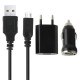 Carregador Universal 3 em 1 (Carregador + cabo micro-usb + Carregador isqueiro)