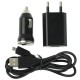 Carregador Universal 3 em 1 (Carregador + cabo micro-usb + Carregador isqueiro)