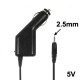 Carregador de isqueiro Output Tip: 2.5mm, Output: 5V