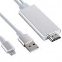 Cabo compativel Lightning para HDMI com cabo de carregamento USB (Cinzento)