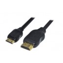 CABO HDMI DOURADO MACHO / MINI HDMI MACHO PRETO 5M