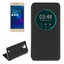 Capa Compativel Asus Zenfone 3 Max / ZC520TL Horizontal Flip Leather Case with Call Display ID(Black) 