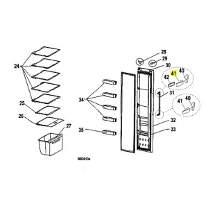 TAMPA ADJUNTA DE PUXADOR PUXADOR DE PORTA DE FRIGORIFICO HOTPOINT SDAH1831V