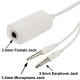 Cabo 3.5mm Fêmea para Jack Microfone 3.5mm Macho + Jack Colunas 3.5mm Macho 78CM (Branco)