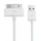 Cabo USB compatível branco iPhone 4 e 4S, iPhone 3GS/3G, iPad 3 / iPad 2/iPad, iPod Touch, 2 metros