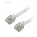 Cabo Telefone 6V/4C RJ11 Macho/Macho 10mt - Branco