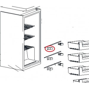 Retentor Esquerdo do Evaporador Arca Vertical Kunft KUF2532 WH