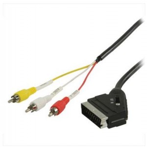 CABLE SCART MACHO/ 3XRCA