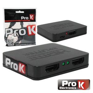 DISTRIBUIDOR HDMI AMPLIFICADO 1 ENTRADA 2 SALIDAS 4K PROK