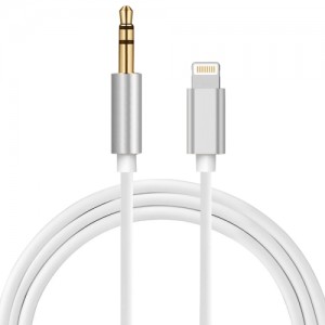 Cabo 8 Pin Male to 3.5mm Male Audio AUX Cable, Cable Length: about 1 m