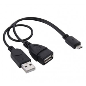 Cabo fêmea USB + Micro USB para USB 
