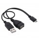 Cabo fêmea USB + Micro USB para USB 