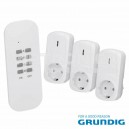 CONJUNTO DE 3 TOMADAS ELÉTRICAS C/ COMANDO S/FIOS GRUNDIG