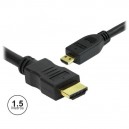 CABO HDMI DOURADO MACHO / MICRO HDMI MACHO PRETO 1.5M