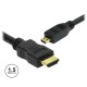 CABO HDMI DOURADO MACHO / MICRO HDMI MACHO PRETO 1.5M
