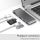 Adaptador USB-C / Tipo-C para USB3.0x2 Tipo-Cx1 , HDMI, Leitor de Cartões SD,Micro SD