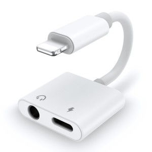 Adaptador fêmea 3.5mm para lightning com função de carga Branco
