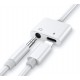 Adaptador fêmea 3.5mm para lightning com função de carga Branco