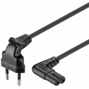 Cabo Alimentação Euro Macho/Tipo 8-2x0,75mm² 3mt - Curva 90º 