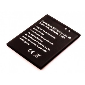 Bateria compatível c/ Archos 50f Helium Lite 4G	3,7V, 2000mAh, 7,4Wh
