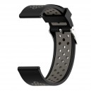 Bracelete silicone Preto e Cinzento 22mm