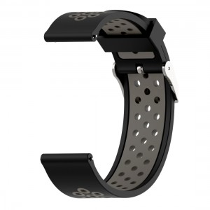 Bracelete silicone Preto e Cinzento 22mm