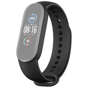Pulseira de borracha Compativel C/  Xiaomi Mi Band 5 / Mi Band 6 (Preta)