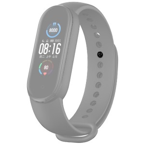 Pulseira de borracha Compativel C/  Xiaomi Mi Band 5 (Cinza)