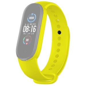 Pulseira de borracha Compativel C/  Xiaomi Mi Band 5 (Amarela)