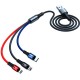 Cabo USB 3 em 1 Micro USB, Lightning, Type-C